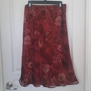 CLEO Wine Colour Summer Skirt Size 12